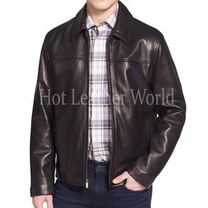Cool Style Lambskin Leather Coat for Men -  HOTLEATHERWORLD