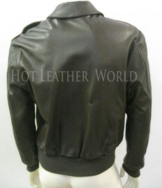 Stylish Leather Flight Jacket -  HOTLEATHERWORLD