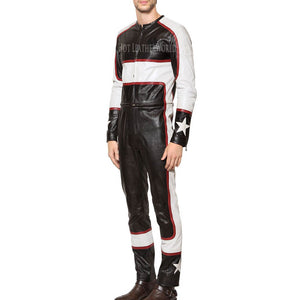 Men Leather Racing Jumpsuit -  HOTLEATHERWORLD