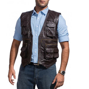 Chriss Pratt Jurassic World Replica Movie Leather Vest -  HOTLEATHERWORLD