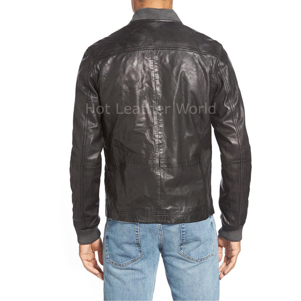 Stylish Men Biker Leather Jacket -  HOTLEATHERWORLD