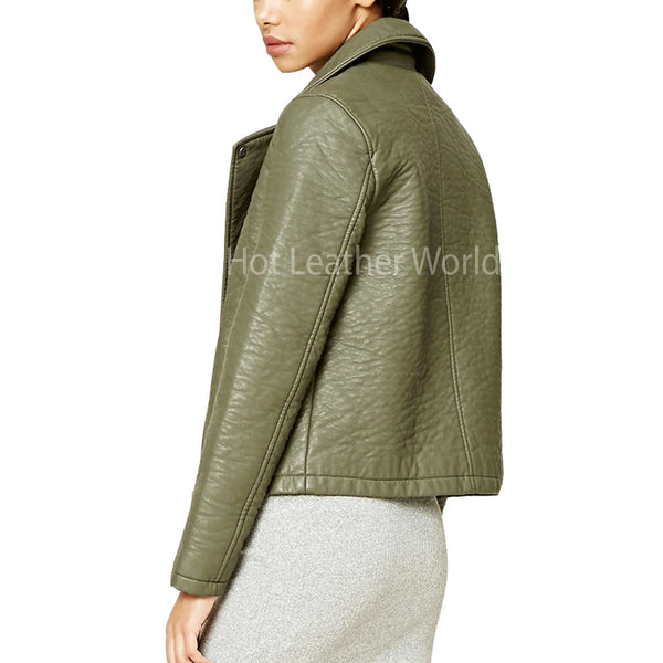 Textured Moto Jacket For Women -  HOTLEATHERWORLD
