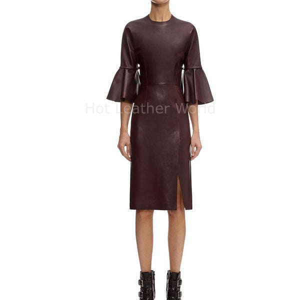 Designer Style Women Leather Dress -  HOTLEATHERWORLD