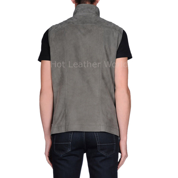 Trendy Men Suede Leather Vest -  HOTLEATHERWORLD