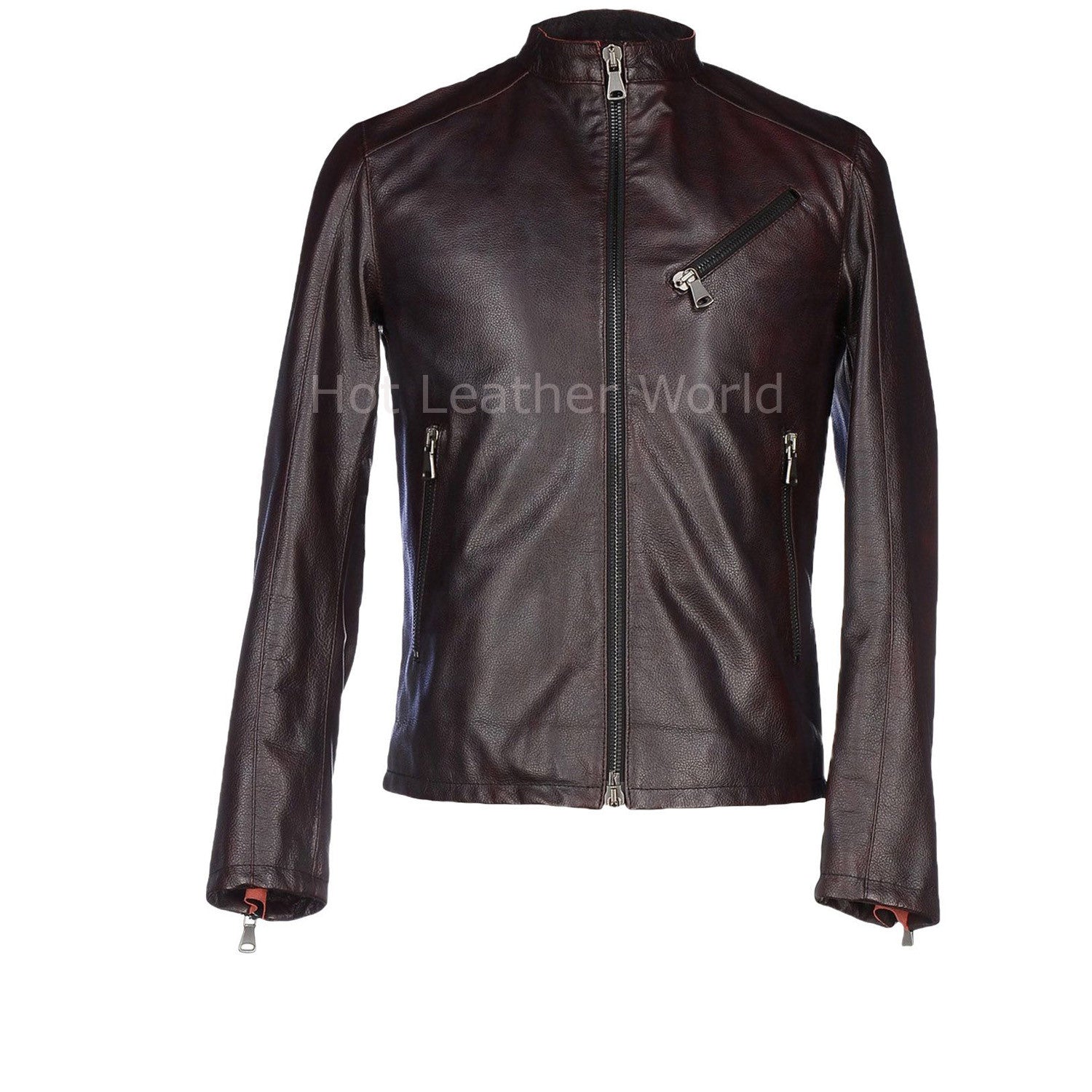Classic New Style Men Leather Jacket -  HOTLEATHERWORLD