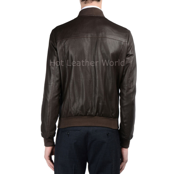 Cool Style Men Leather Bomber Jacket -  HOTLEATHERWORLD