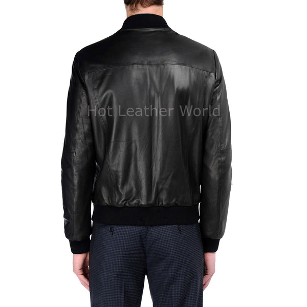 Elegant Style Men Leather Jacket -  HOTLEATHERWORLD