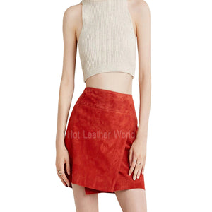 Suede Leather Skirt For Women -  HOTLEATHERWORLD