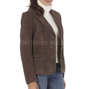 Suede Leather Classic Style Blazer -  HOTLEATHERWORLD