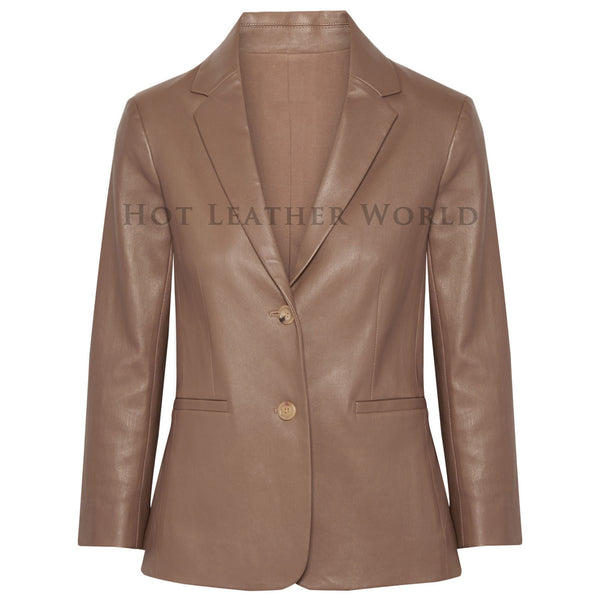 Lamb Leather Women Blazer -  HOTLEATHERWORLD
