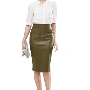 Pencil Skirt with Pocket Detail -  HOTLEATHERWORLD