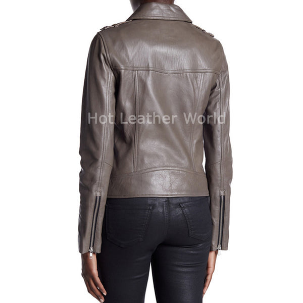 Belted Leather Moto Jacket For Women -  HOTLEATHERWORLD