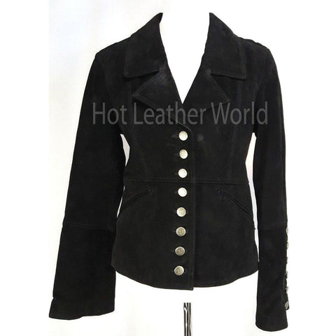 Genuine Leather Suede Military Jacket -  HOTLEATHERWORLD