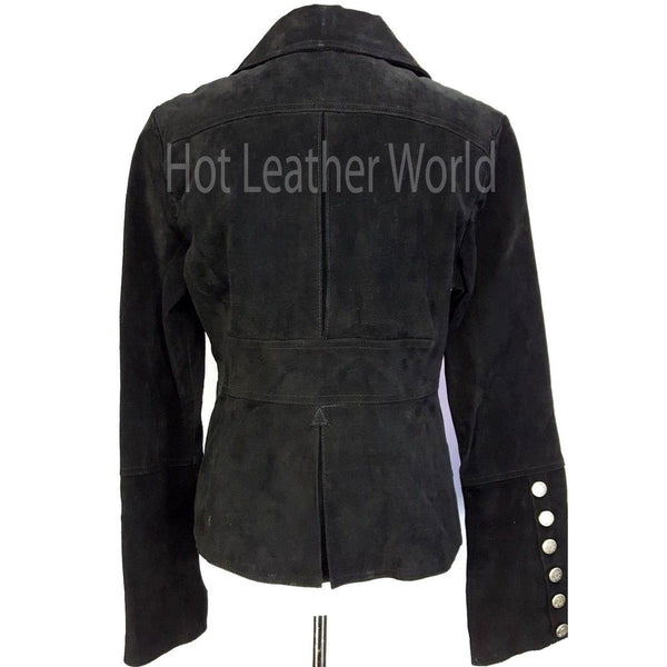 Genuine Leather Suede Military Jacket -  HOTLEATHERWORLD