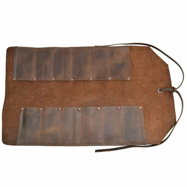 Handmade Vintage Brown Rustic Big Roll Leather Tool Bag -  HOTLEATHERWORLD