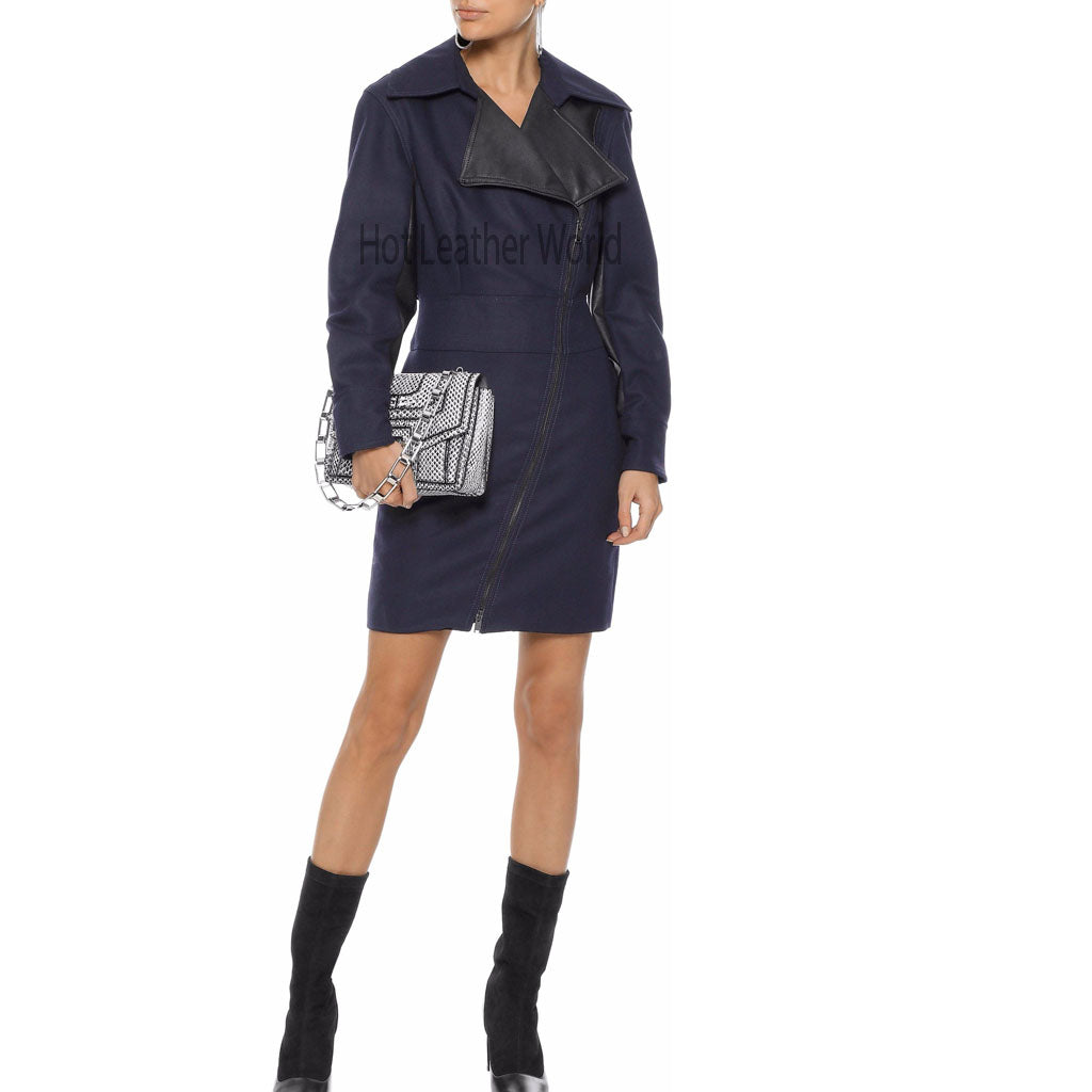 Jacket Style Women Mini Leather Dress CUSTOM / Dark Green Jacket Style Women Mini Leather Dress CUSTOM / Dark Green