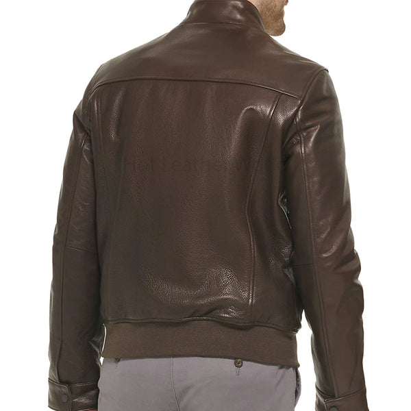 Vintage Dark Brown G9 Men Leather Jacket -  HOTLEATHERWORLD
