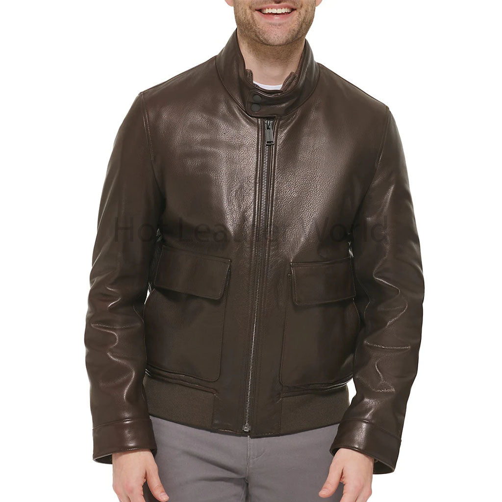 Vintage Dark Brown G9 Men Leather Jacket | HOTLEATHERWORLD