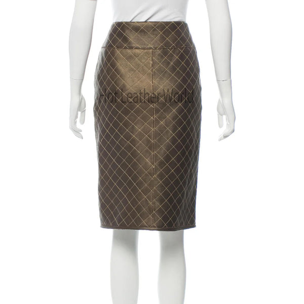 Quilted Style Women Leather Skirt For Women -  HOTLEATHERWORLD