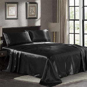 Faux Leather Shiny Leather Bedsheet Set -  HOTLEATHERWORLD