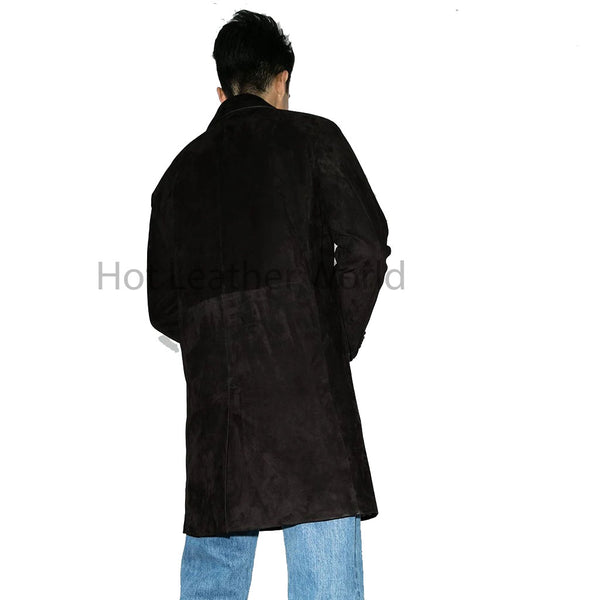 Chocolate Brown Single Breasted Men Suede Leather Jacket -  HOTLEATHERWORLD