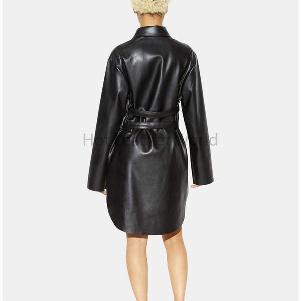 Solid Black Oversized Women Shirt Faux Leather Dress XL / White GRAY Solid Black Oversized Women Shirt Faux Leather Dress XL / White GRAY