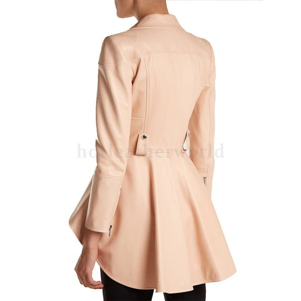 Designer Styled Peplum Women Leather Jacket -  HOTLEATHERWORLD
