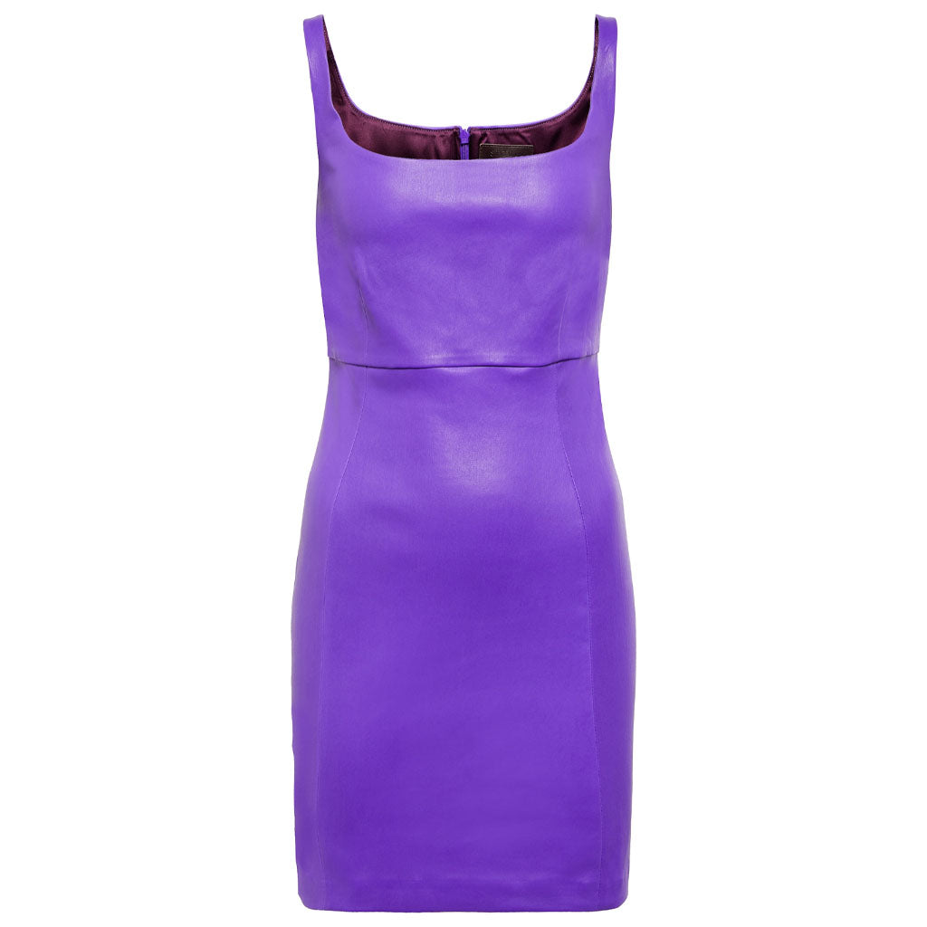 Minimal Purple Women Mini Genuine Leather Dress S / DARK RED Minimal Purple Women Mini Genuine Leather Dress S / DARK RED